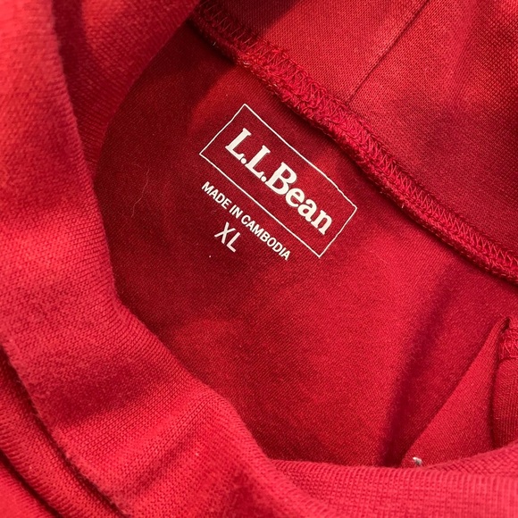 L.L. Bean Size XL Long Sleeve Cotton Turtleneck Pullover Shirt Dark Red Layer - Picture 10 of 11